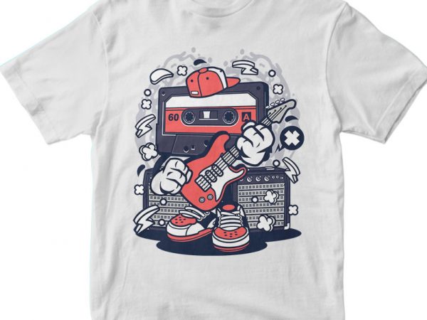 Cassette rock star t shirt design to buy