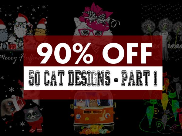 Super cool cat bundle – part 1 – 90% off buy t shirt design artwork