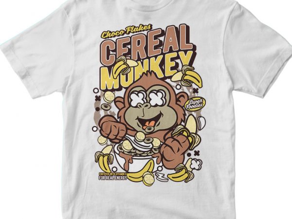 Cereal monkey print ready shirt design