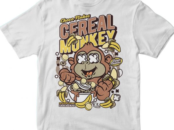 Cereal monkey print ready shirt design Cereal monkey print ready shirt design