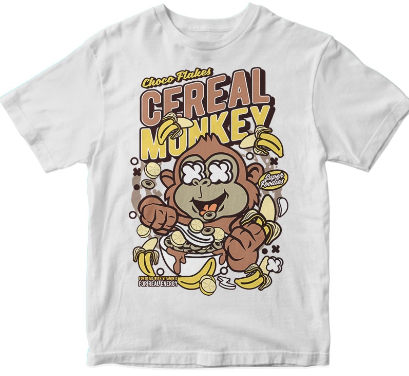 Cereal Monkey t shirt design png