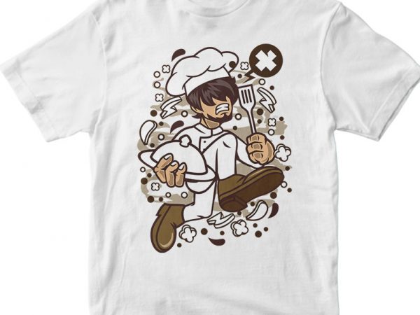 Chef running vector shirt design