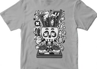 Chess Skull Head vector t shirt design for download