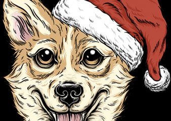 Christmas Corgi graphic t-shirt design