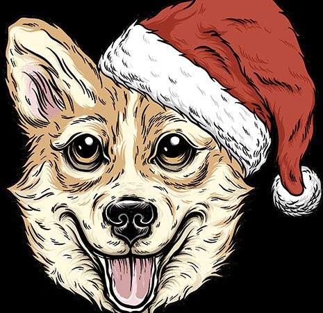 Christmas corgi graphic t-shirt design