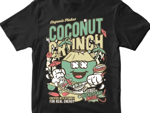Coconut crunch print ready shirt design