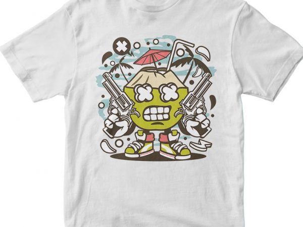 Coconut killer vector t-shirt design template