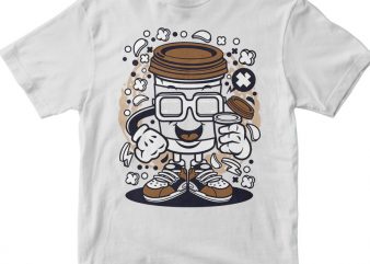 Coffee Cup vector t shirt design for download