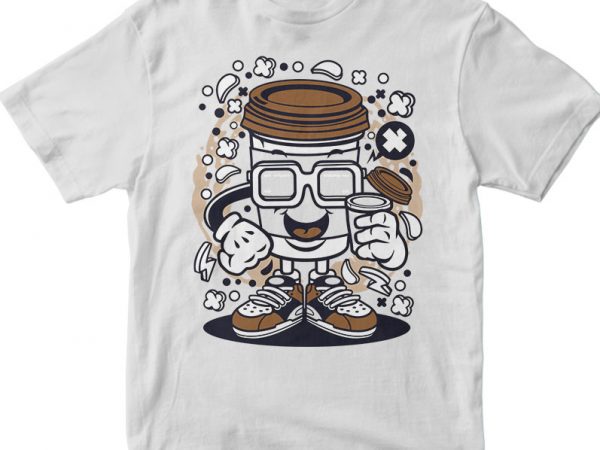 Coffee cup vector t shirt design for download