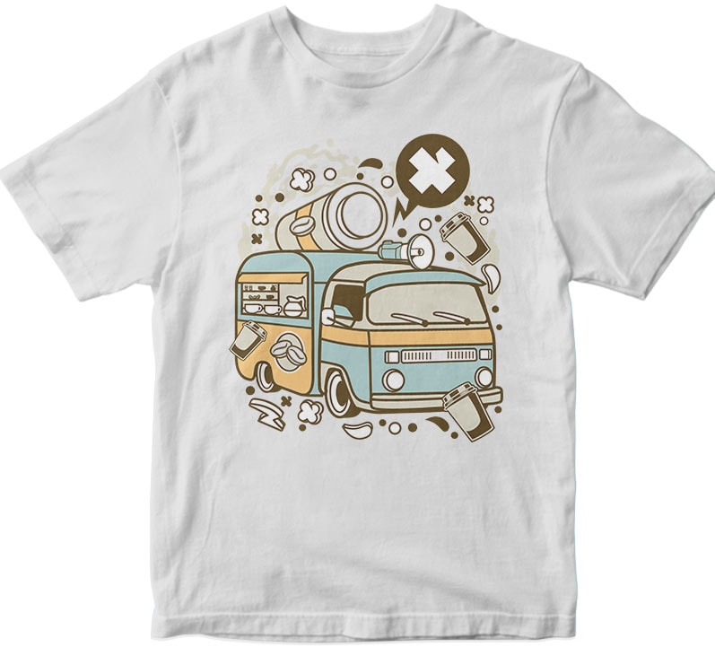 Coffee Van t shirt design graphic