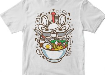 Cooking Ramen t shirt design to buy