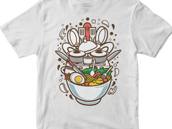 Cooking ramen t shirt design to buy