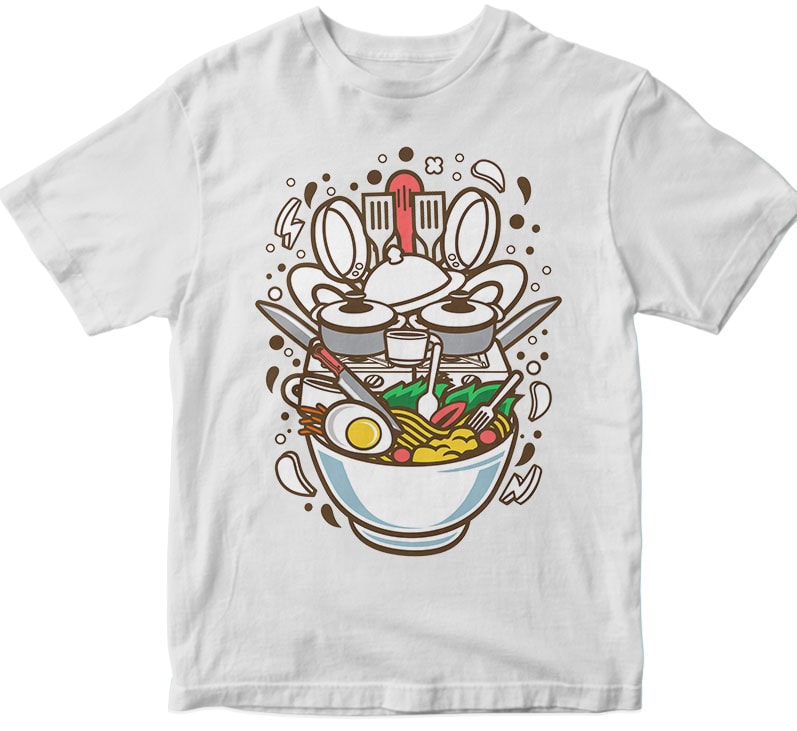 Cooking Ramen t shirt design graphic