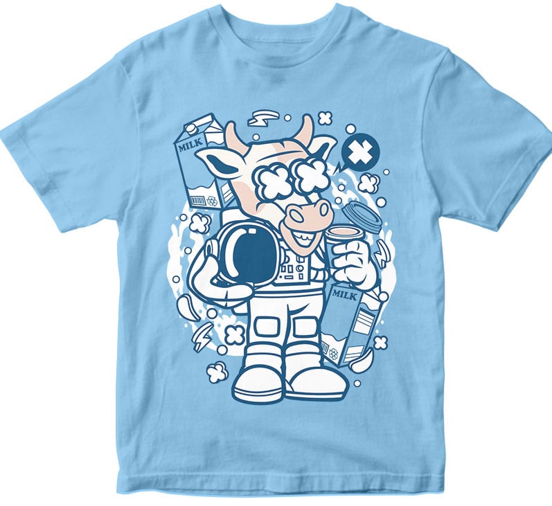 Cow Astronaut vector t-shirt design for commercial use - Buy t-shirt ...