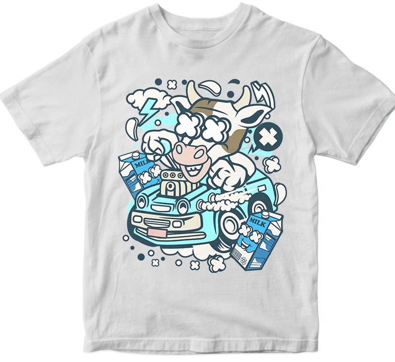 Cow Hotrod t shirt designs for merch teespring and printful