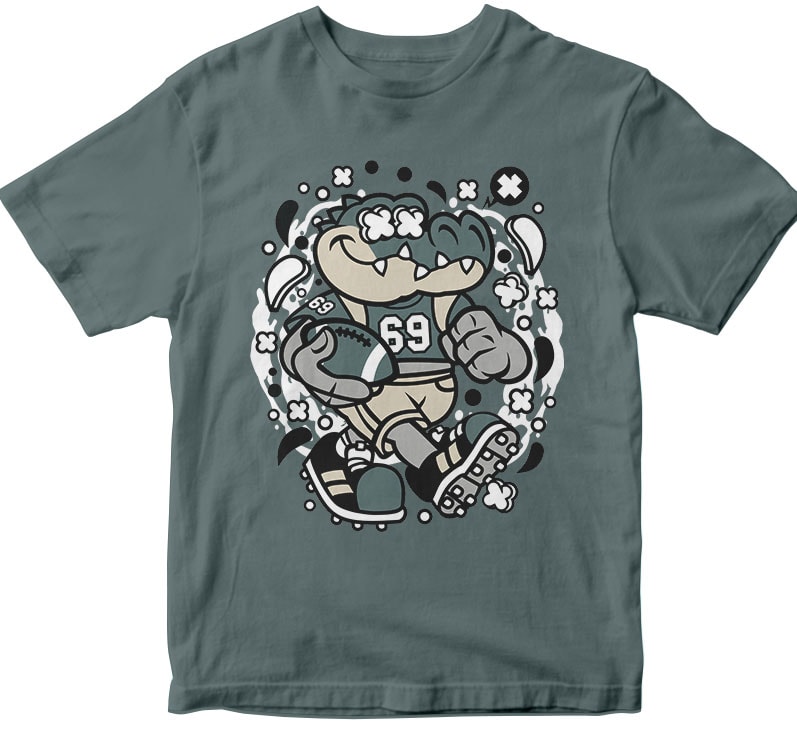 Crocodile Football t shirt designs for teespring