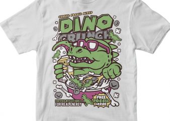 Dino Crunch commercial use t-shirt design