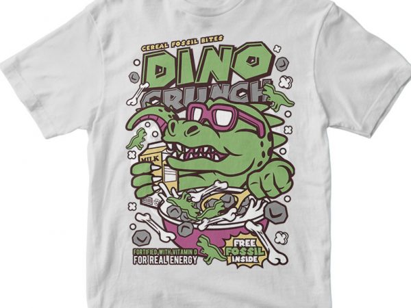 Dino crunch commercial use t-shirt design