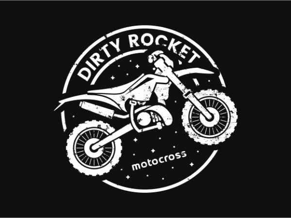 Dirty rocket motocross t shirt design for purchase