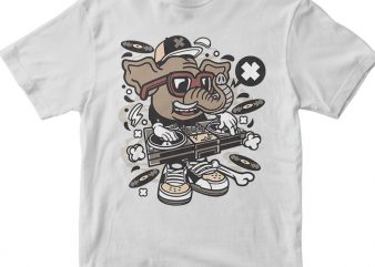 Dj Elephant design for t shirt