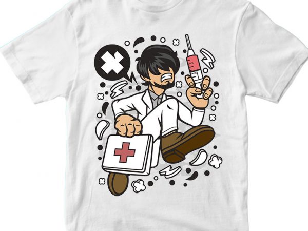 Doctor running print ready shirt design