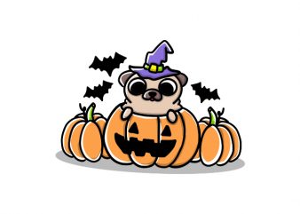 Dog pup puppy halloween witch scary funny cute doodle vector t shirt design