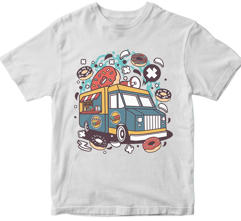 Donut Van tshirt design for merch by amazon