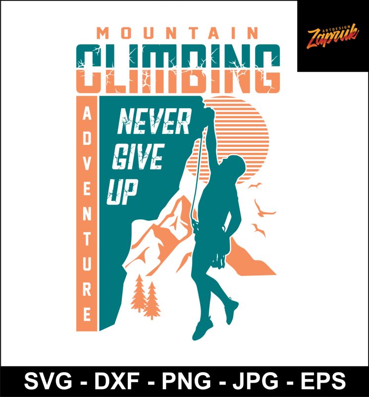 Climbing Mountain adventure t shirt designs for printify