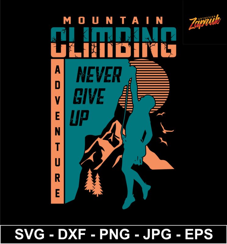 Climbing Mountain adventure t shirt designs for printify
