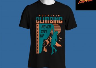 Climbing Mountain adventure tshirt design for sale
