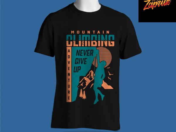 Climbing mountain adventure tshirt design for sale