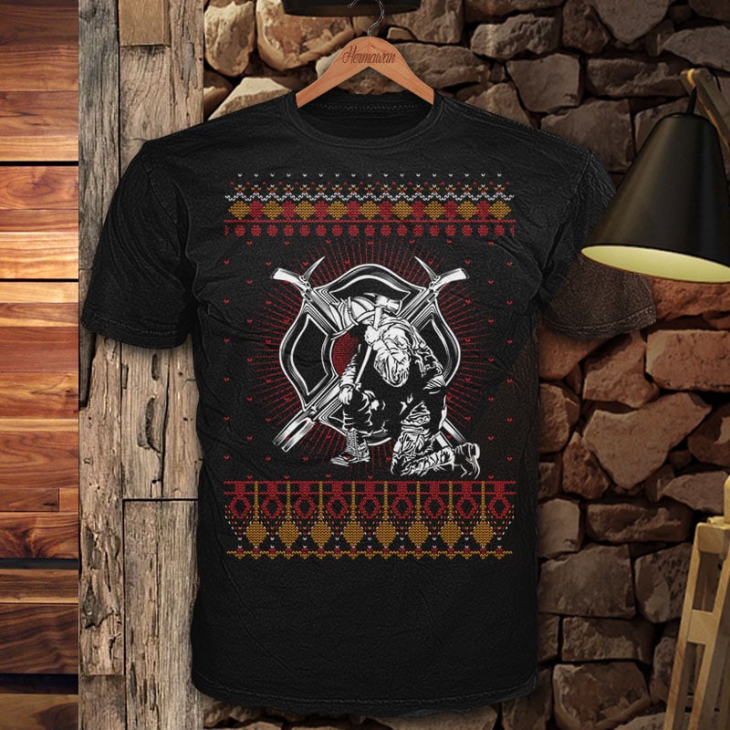 Firefighter Ugly x mas t shirt design png