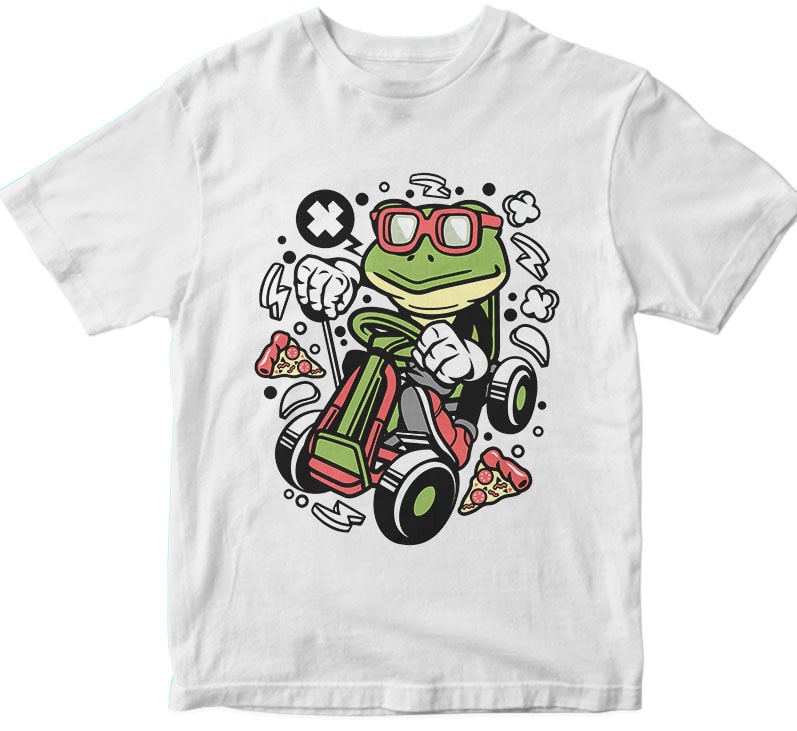 Frog Gokart Racer tshirt design for sale