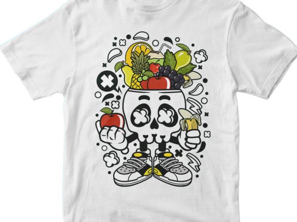 Fruit skull head vector t shirt design artwork