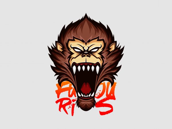 Furious ape vector t-shirt design