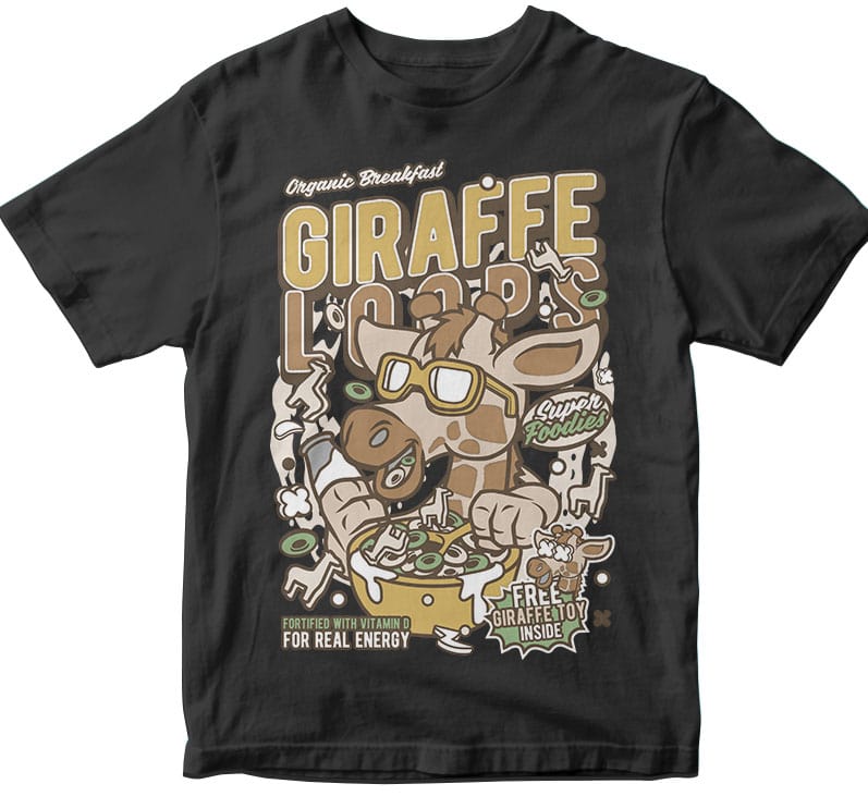 Girrafe Loops t shirt designs for printful