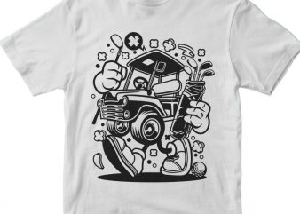 Golf Car design for t shirt