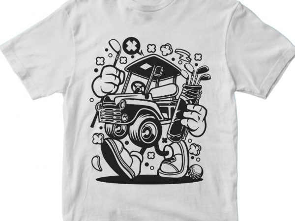 Golf car design for t shirt Golf car design for t shirt