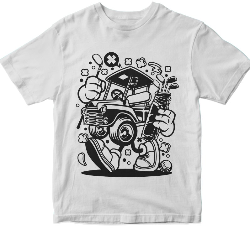 Golf Car t shirt designs for printful