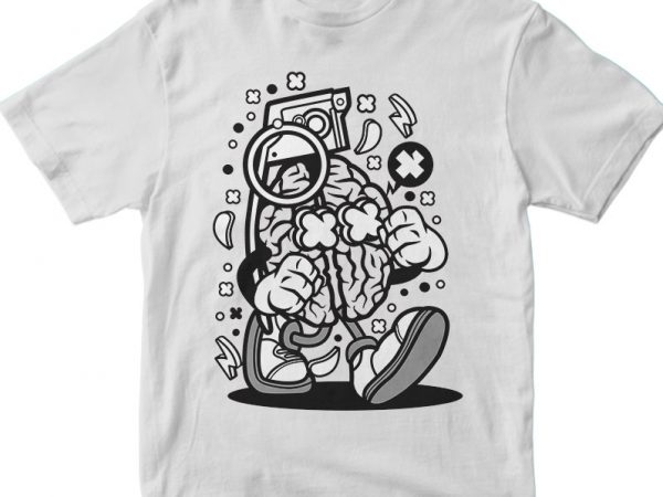 Grenade brain tshirt design vector