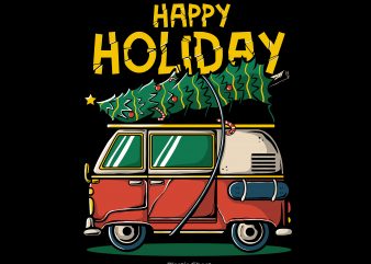 Happy Holiday graphic t-shirt design