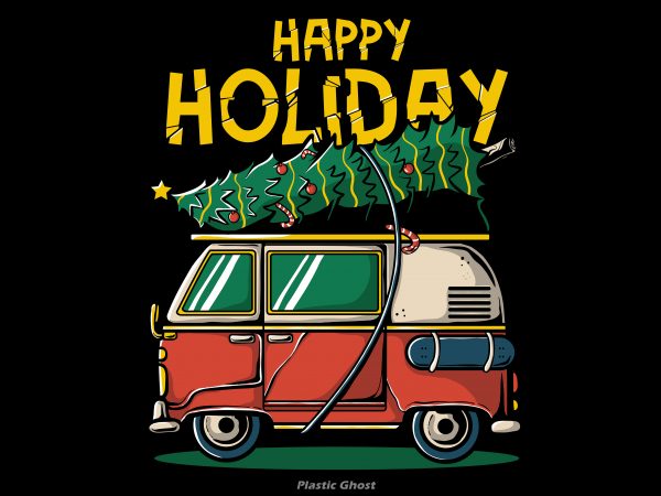 Happy holiday graphic t-shirt design