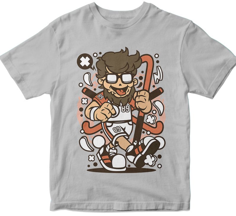 Hipster Field Hockey t shirt designs for print on demand
