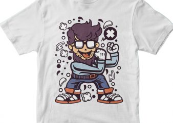 Hipster Fighter design for t shirt
