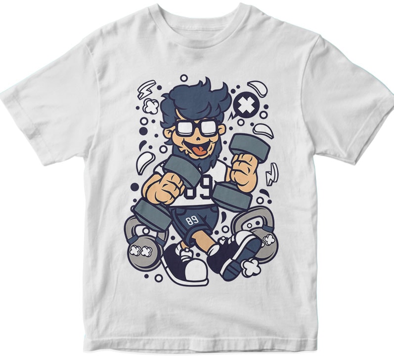 Hipster Fitness t shirt design graphic
