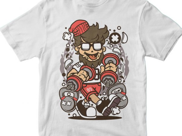 Hipster gym t shirt design to buy