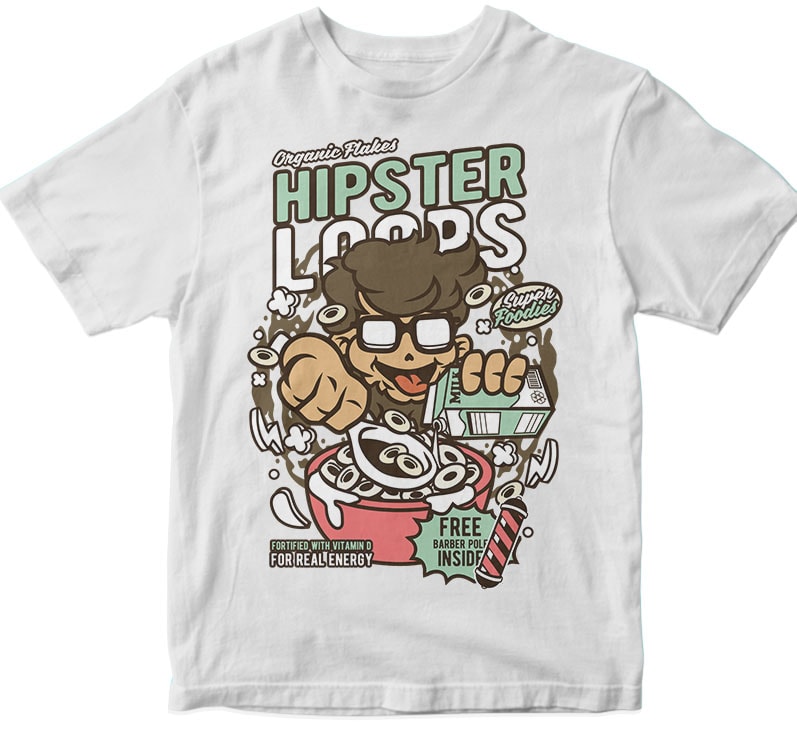 Hipster Loops t shirt design graphic