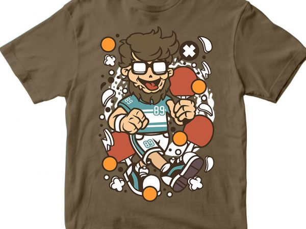 Hipster ping pong print ready vector t shirt design