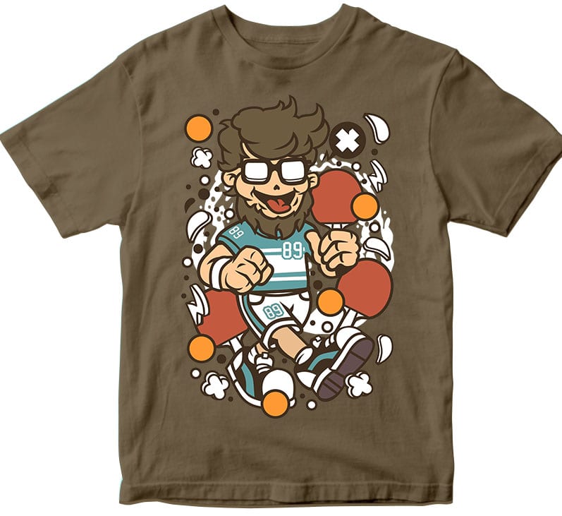 Hipster Ping Pong t shirt design graphic