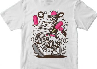 Ice Cream Truck print ready vector t shirt design